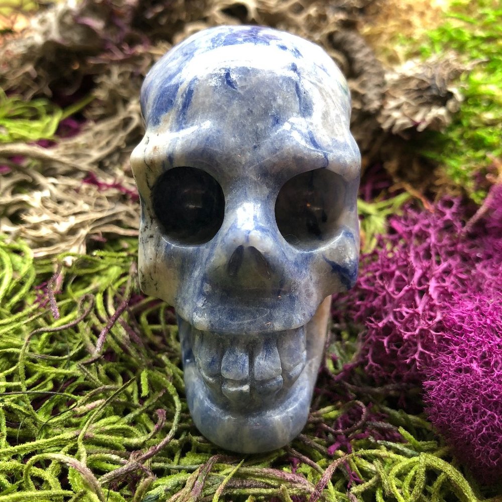 Sodalite Skull blue and white crystal skull - Picture 2 of 12